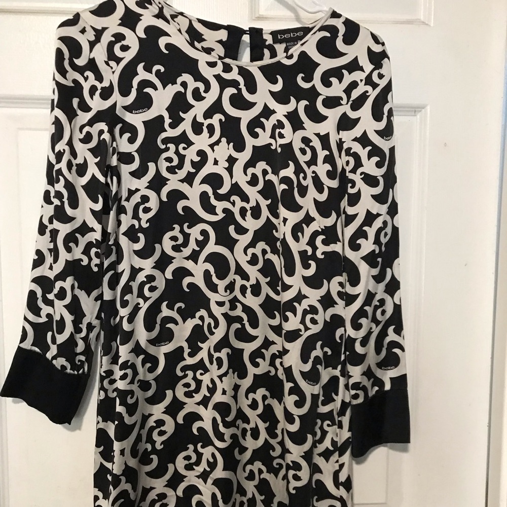 Vintage black and white patterned mini dress